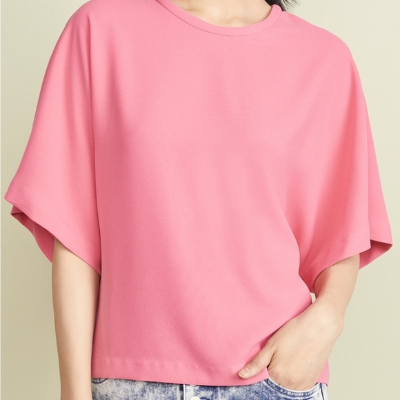 IRO Fiori Candy Pink Women’s Short Sleeve Blouse Shirt Top Size 34 | US 2 XS - Picture 1 of 7